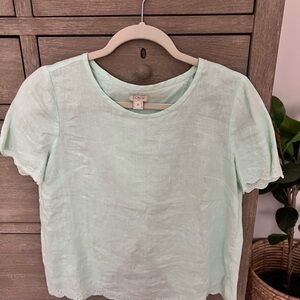 Jcrew Factory Linen Open-Back T Shirt - 0